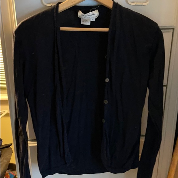 Black button up silk sweater - Picture 2 of 3